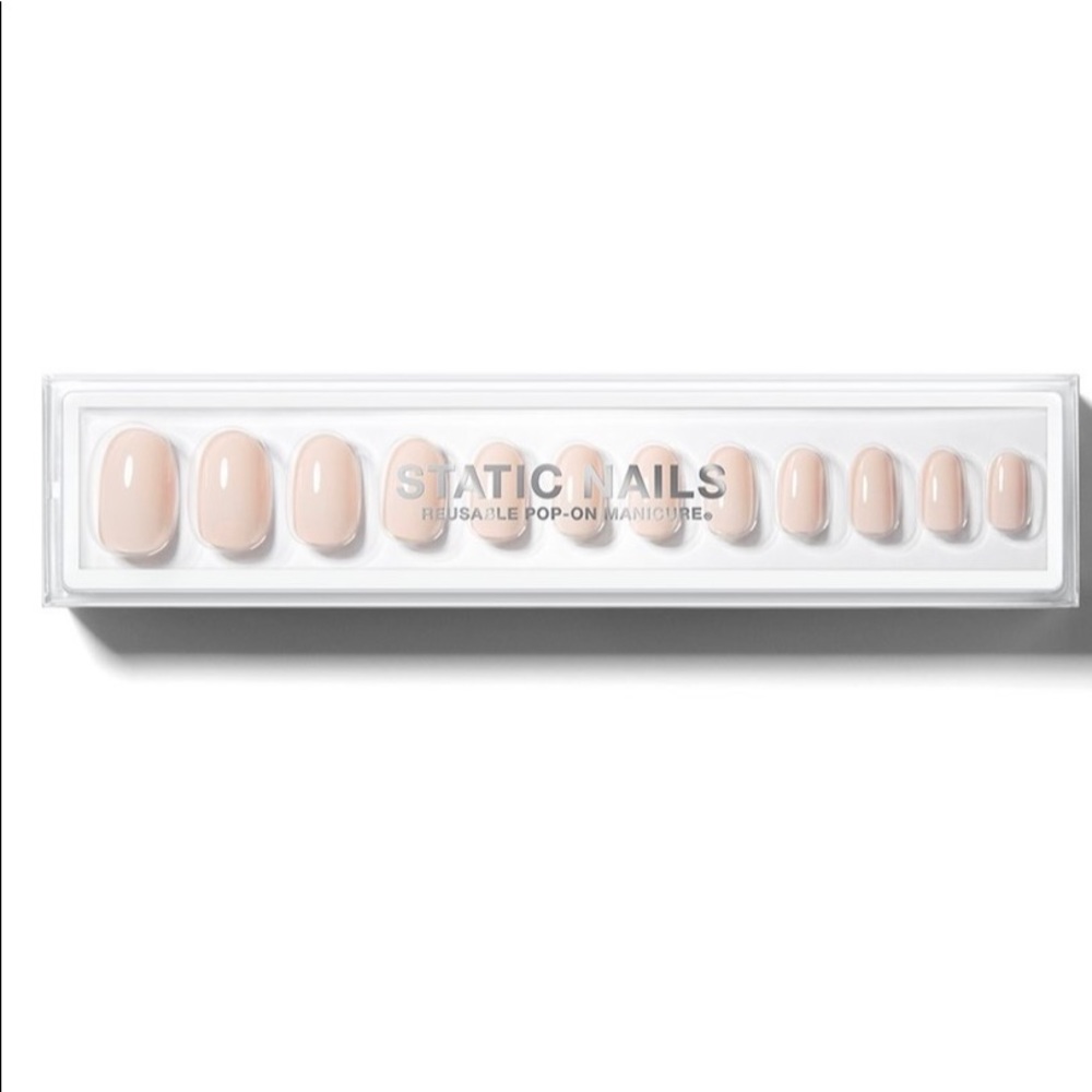 Static nails reusable manicure in silk round